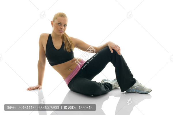 性感年輕女子裝健身裝