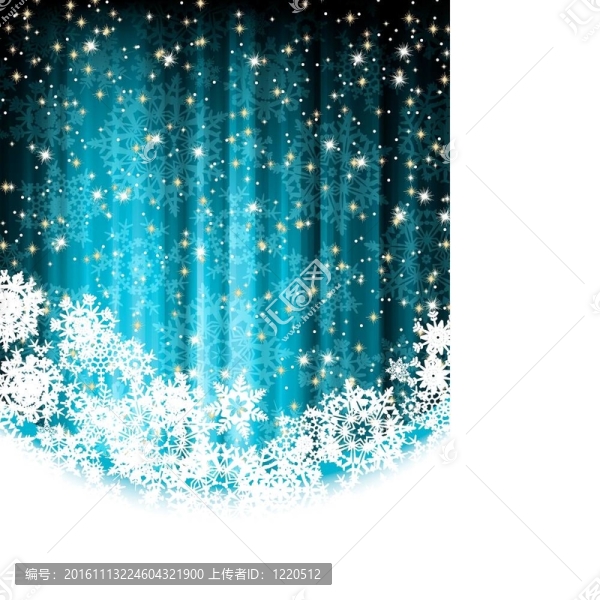 藍色抽象圣誕與雪花。EPS,8
