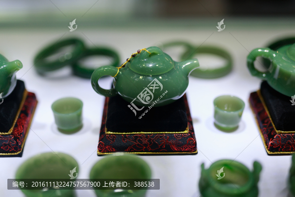 碧玉青玉雕刻精品茶具