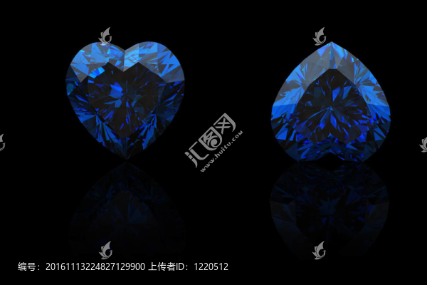 黑色背景上的藍(lán)寶石形狀。寶石