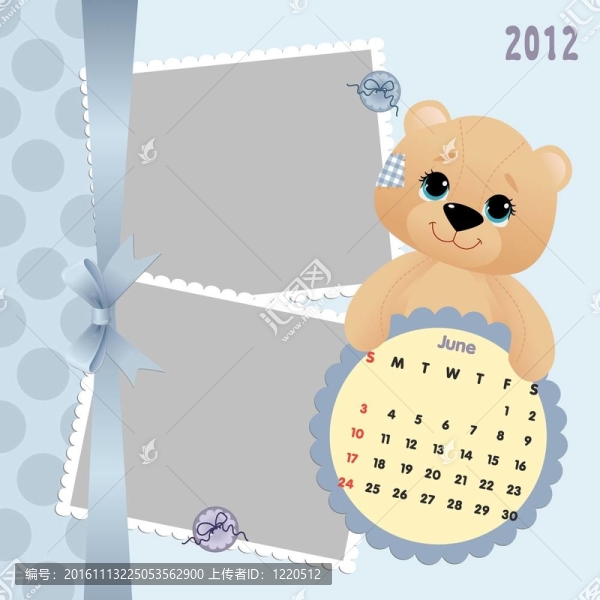 嬰兒的每月日歷為2012