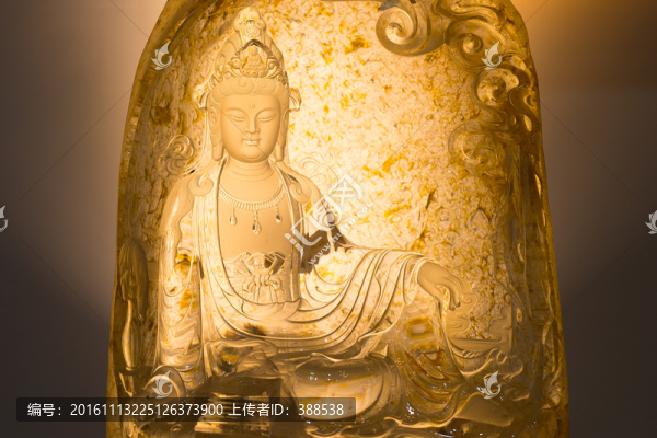 黃水晶觀音雕像