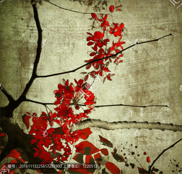 紅花和枝