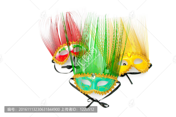 白色背景上的華麗面具