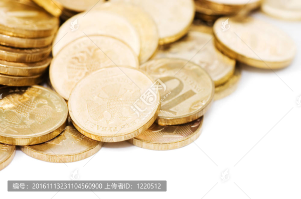 白色背景下的金幣