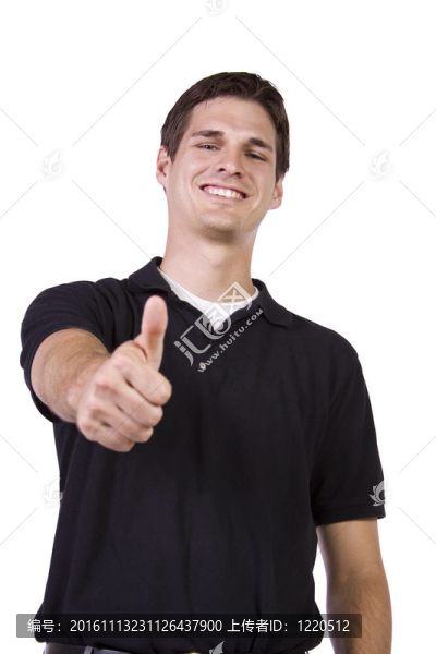 英俊的商人豎起大拇指