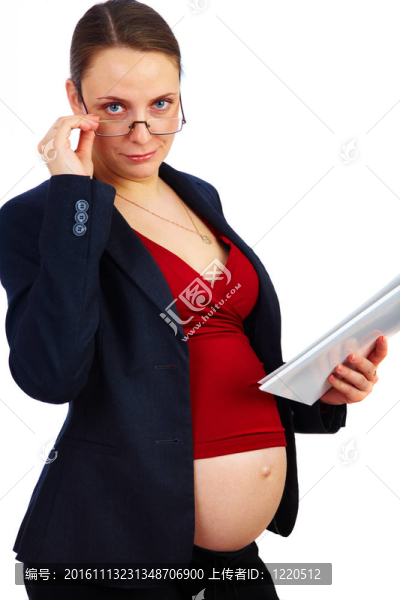 懷孕的女性在工作