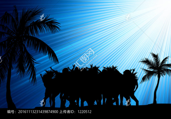 海灘上的午夜派對。EPS,8