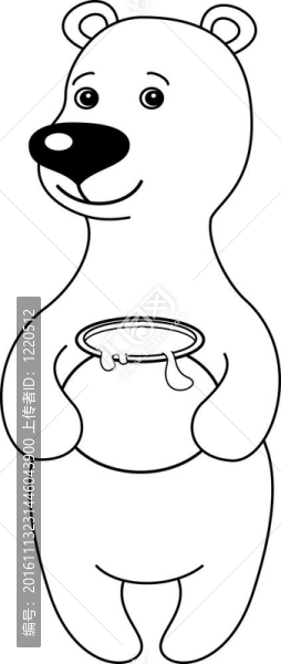 泰迪熊的蜂蜜罐；輪廓