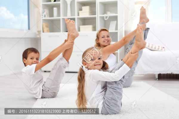 健康的早晨伸展