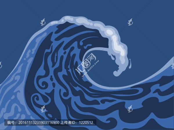 大波浪的插圖