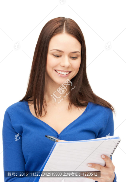 幸福的女人用大記事本