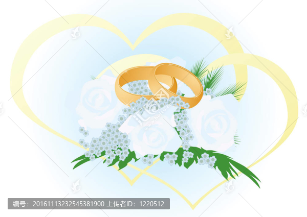 婚禮花束與金戒指