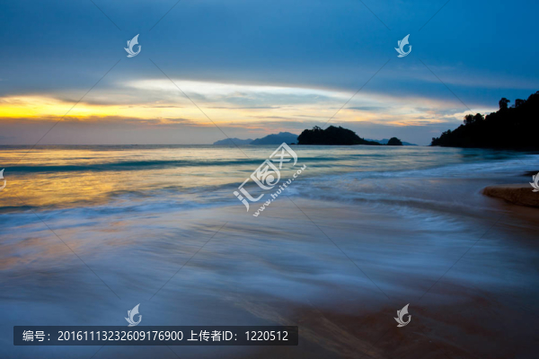 熱帶海灘和日落