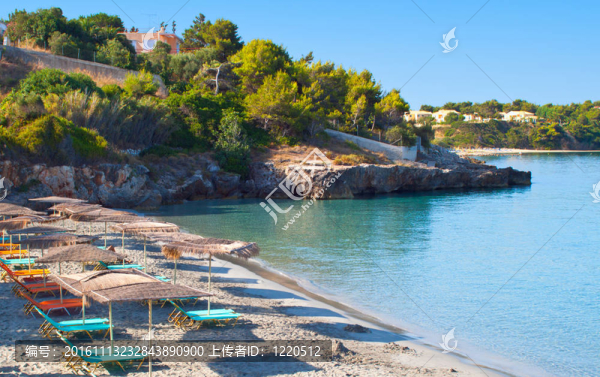 在Kefalonia,tourkopodaro海灘