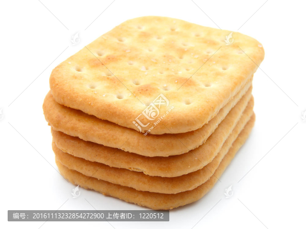 白色背景上的餅干堆疊