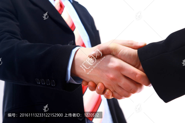 在白色背景上握手