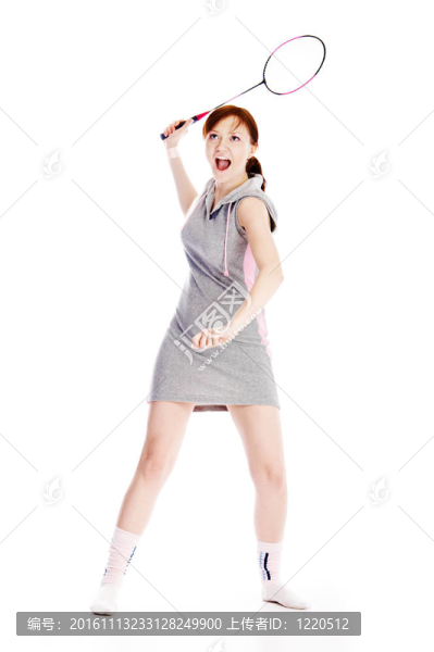 女人與球拍