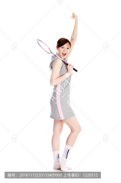女人與球拍