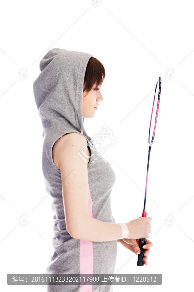 女人與球拍
