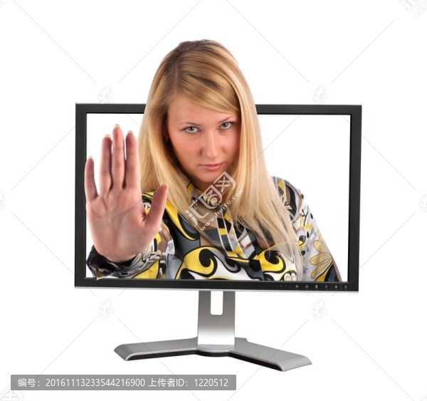 嚴肅的女人表現(xiàn)出停止的跡象