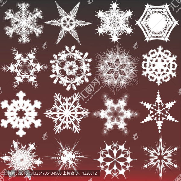 裝飾的雪花。插畫