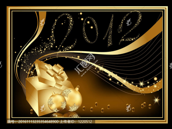 黃金新年快樂2012背景