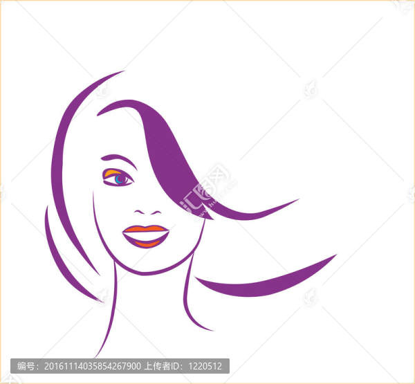美麗女人的程式化畫像