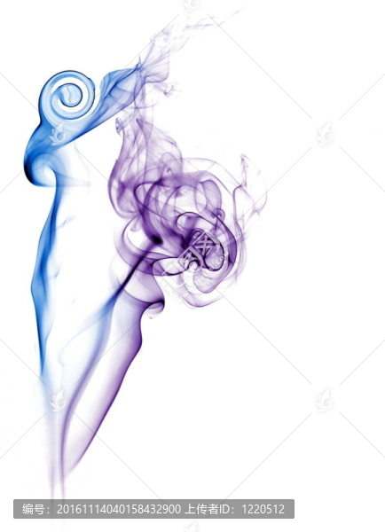 白色背景上的彩色煙霧