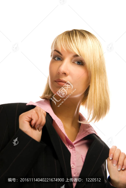 美麗的商業(yè)女性孤立在白色背景
