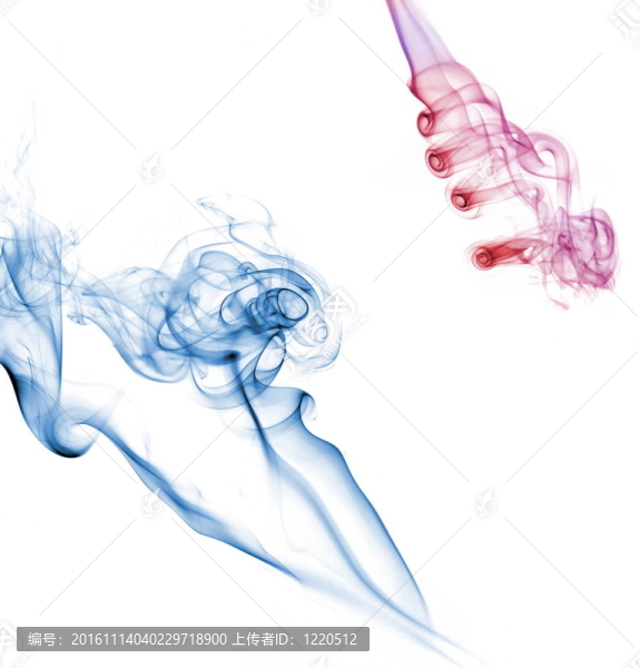 白色背景上的彩色煙霧