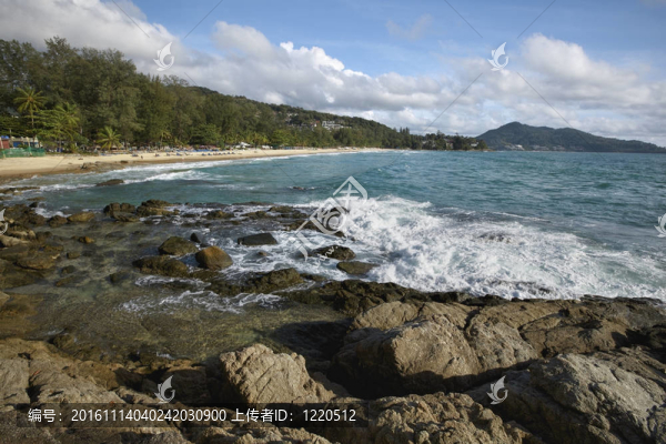 傍晚的熱帶海灘景色