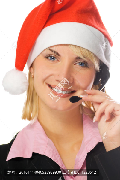 美麗的Santa電話接線員
