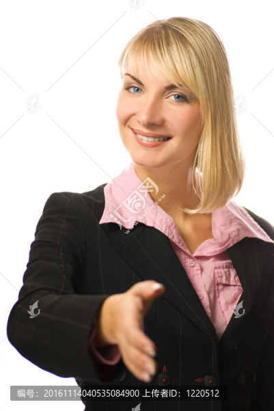 美麗的商業(yè)女性孤立在白色背景