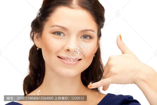 女人做一個(gè)叫我的手勢(shì)