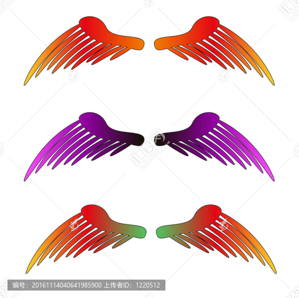 鳥多色翅膀插畫