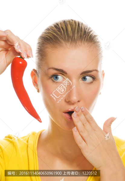 counfused女孩chili,pepper