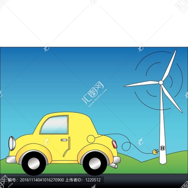 生態(tài)汽車和風(fēng)力發(fā)電機(jī)