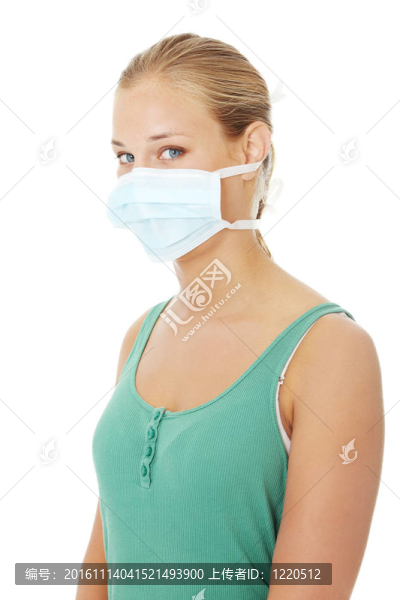 漂亮的白種女人戴著面具