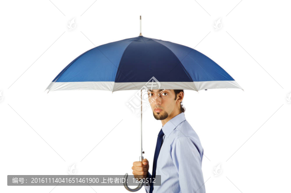 商人手里拿著雨傘在辦公室
