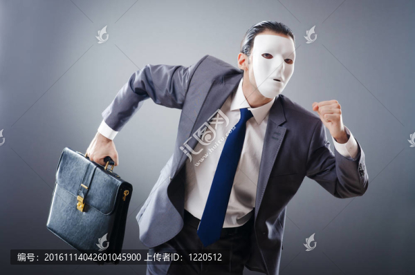 工業(yè)espionate概念與蒙面的商人