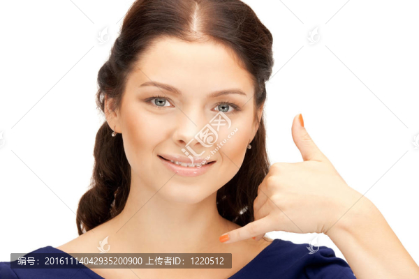 女人做一個(gè)叫我的手勢