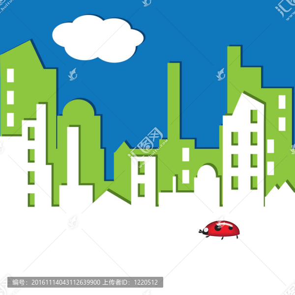 城市景觀。插畫。