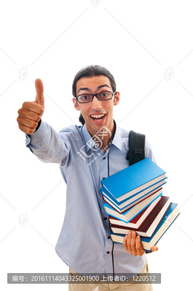 學生與堆棧的書籍