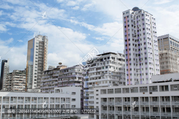 繁華的城市和舊的建筑