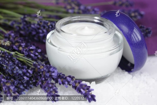 在海鹽lat.,Lavandula,anugustifolia薰衣草面霜