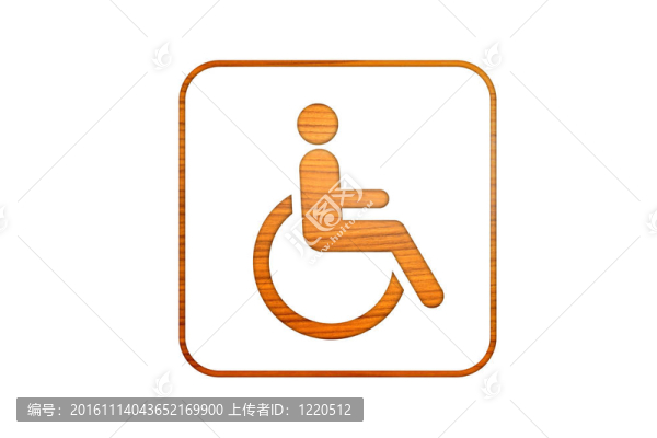 木材中的輪椅符號