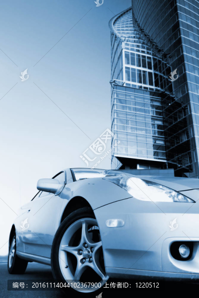 一個(gè)跑車圖片（色調(diào)的藍(lán)色）
