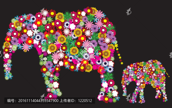 花的大象