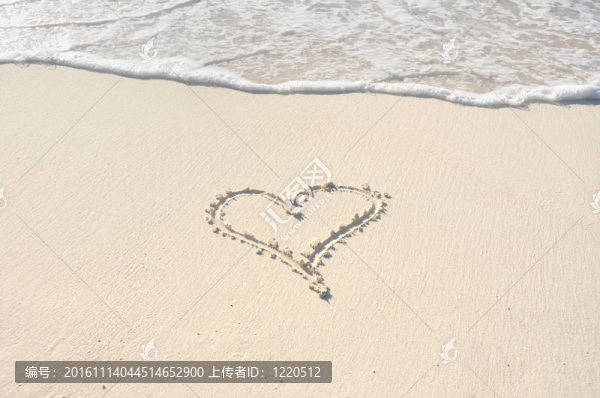 Beach的心在沙灘上
